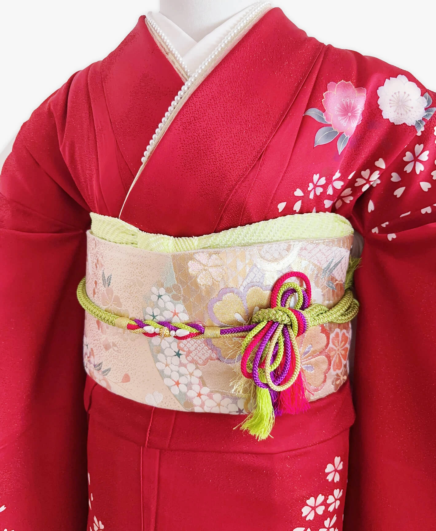 Crimson Falling Sakura Furisode - Image 3