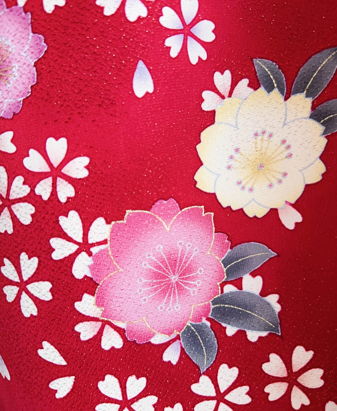 Crimson Falling Sakura Furisode - Image 8
