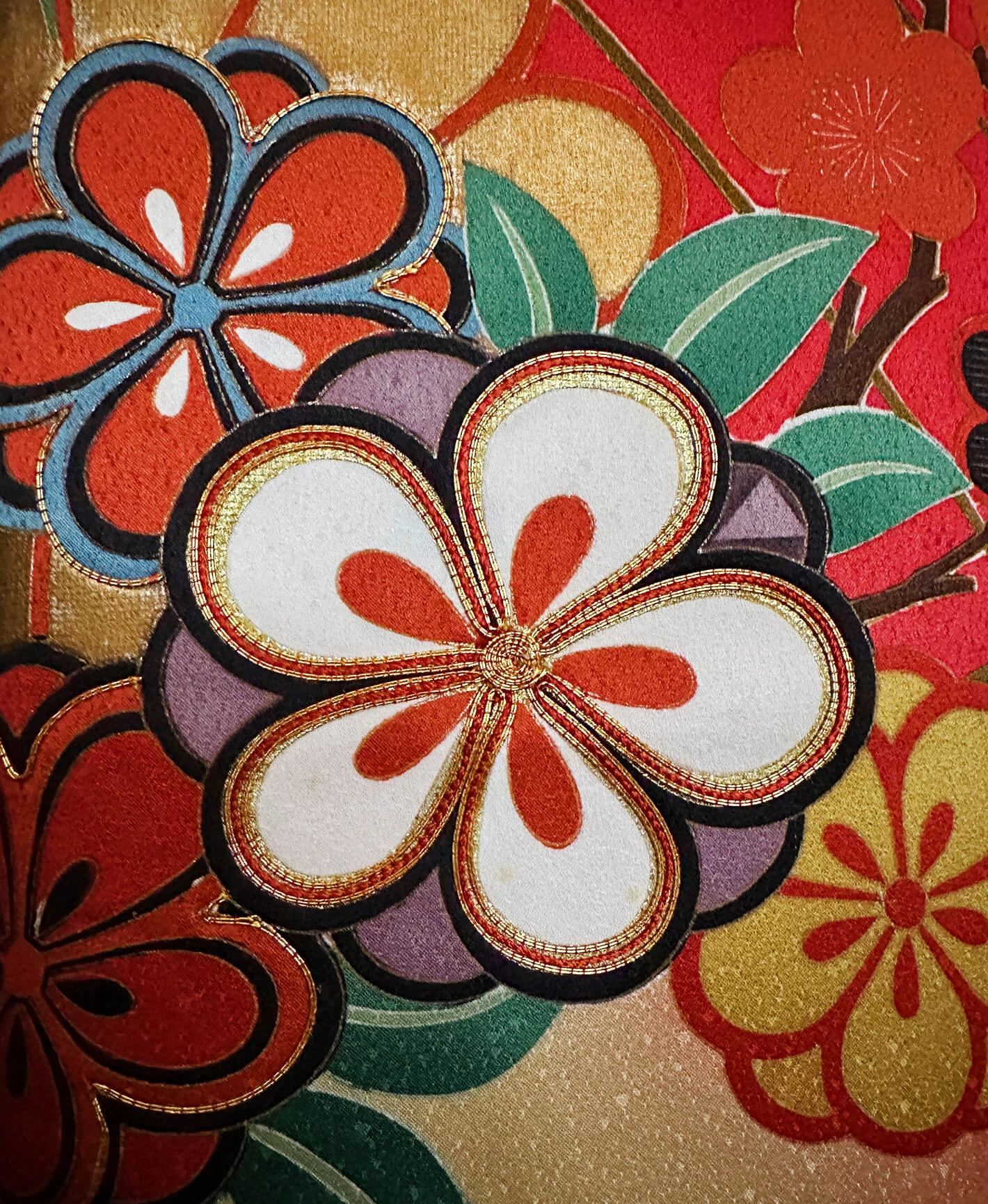 Deep Scarlet Butterfly Furisode - Image 6