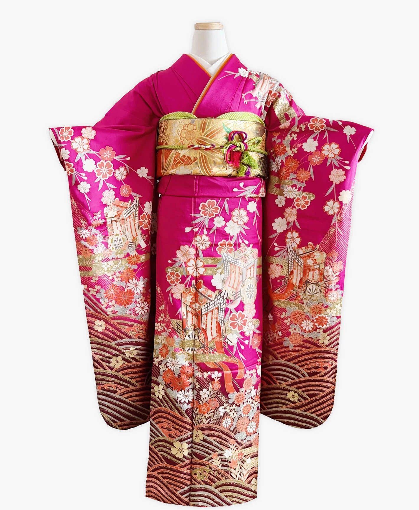 kimono☆ 1日出品　0608 Azalea Sakura Furisode - Kimono Rental Experience Osaka | SAKURADAI