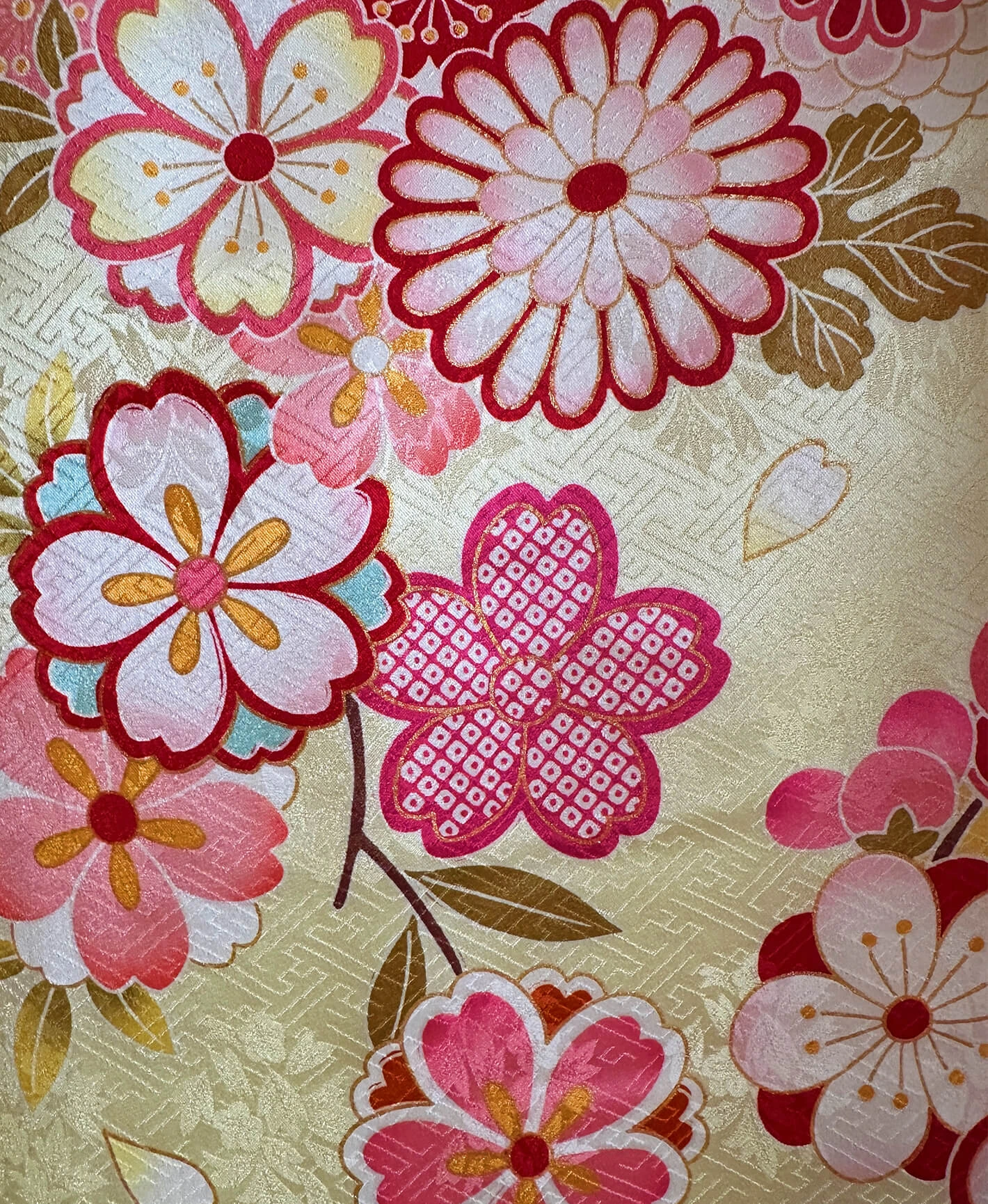 Pale Yellow Floral Furisode - Image 8