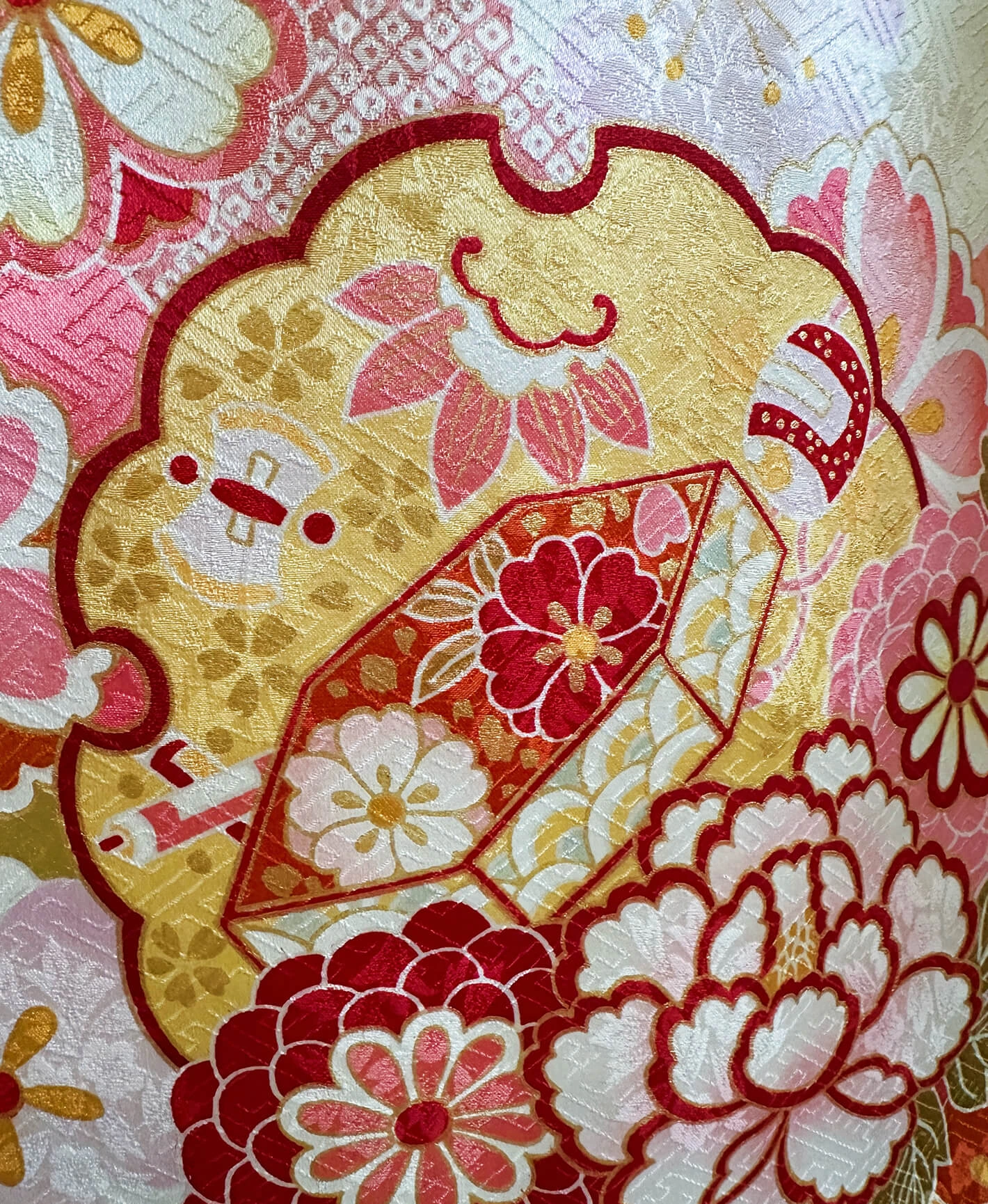 Pale Yellow Floral Furisode - Image 9