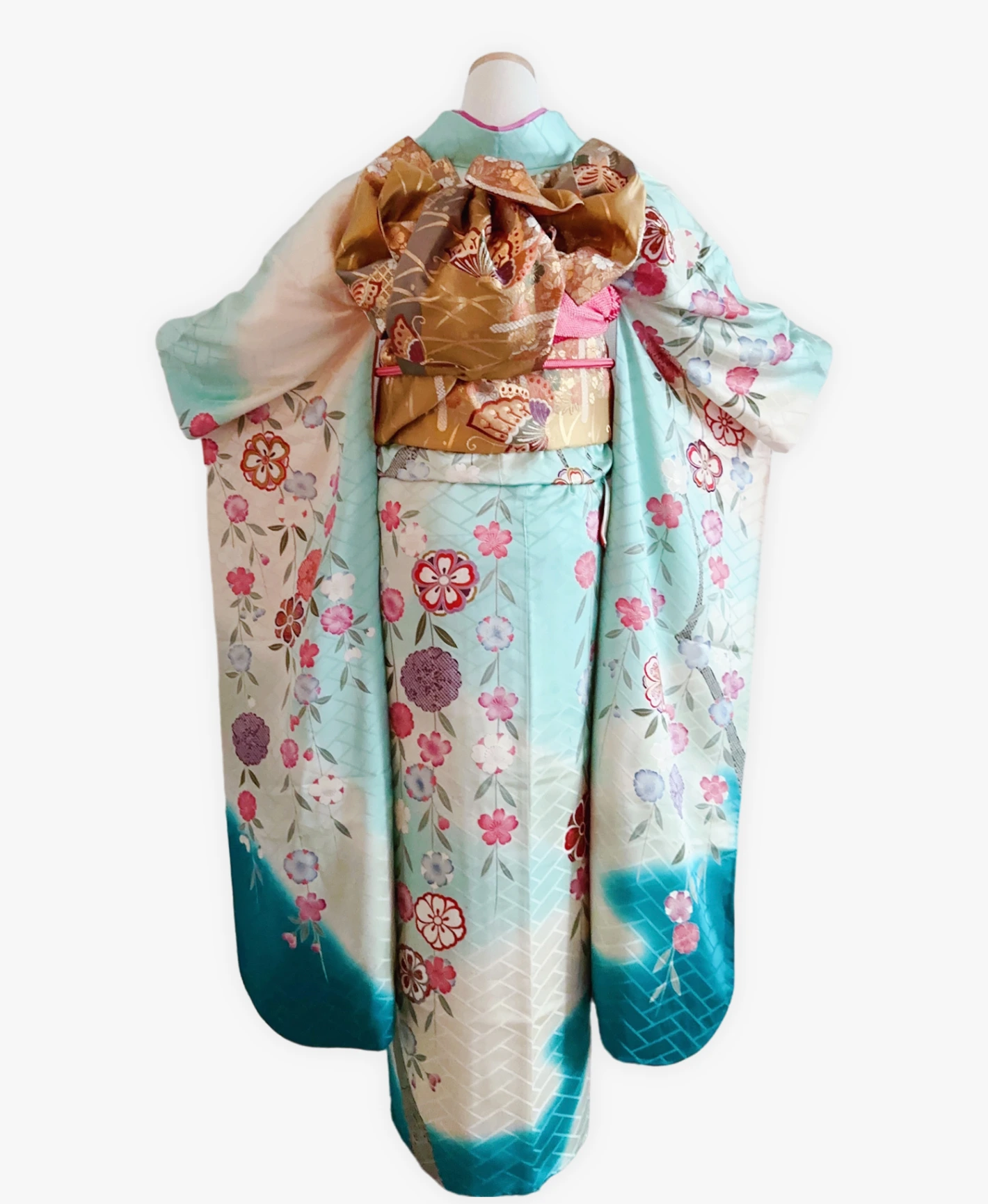 Green Weeping Sakura Furisode - Image 2