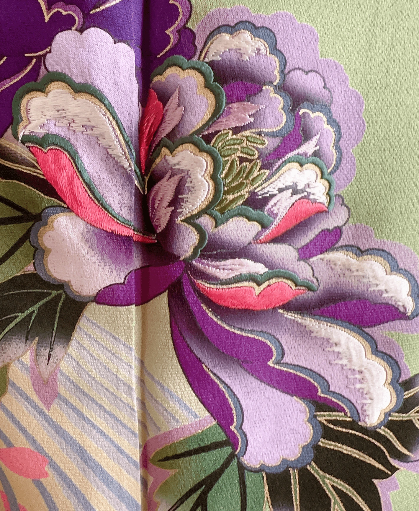 Blue Peony Stream Furisode - Image 6