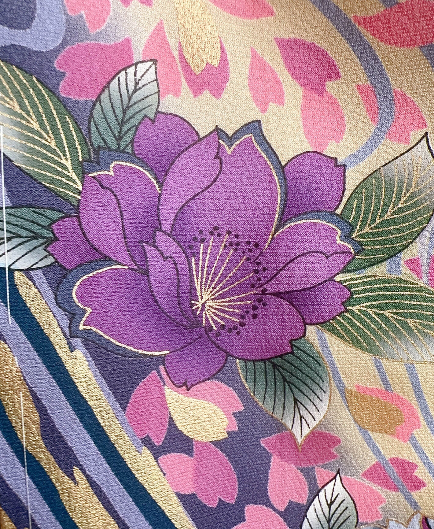 Blue Peony Stream Furisode - Image 8