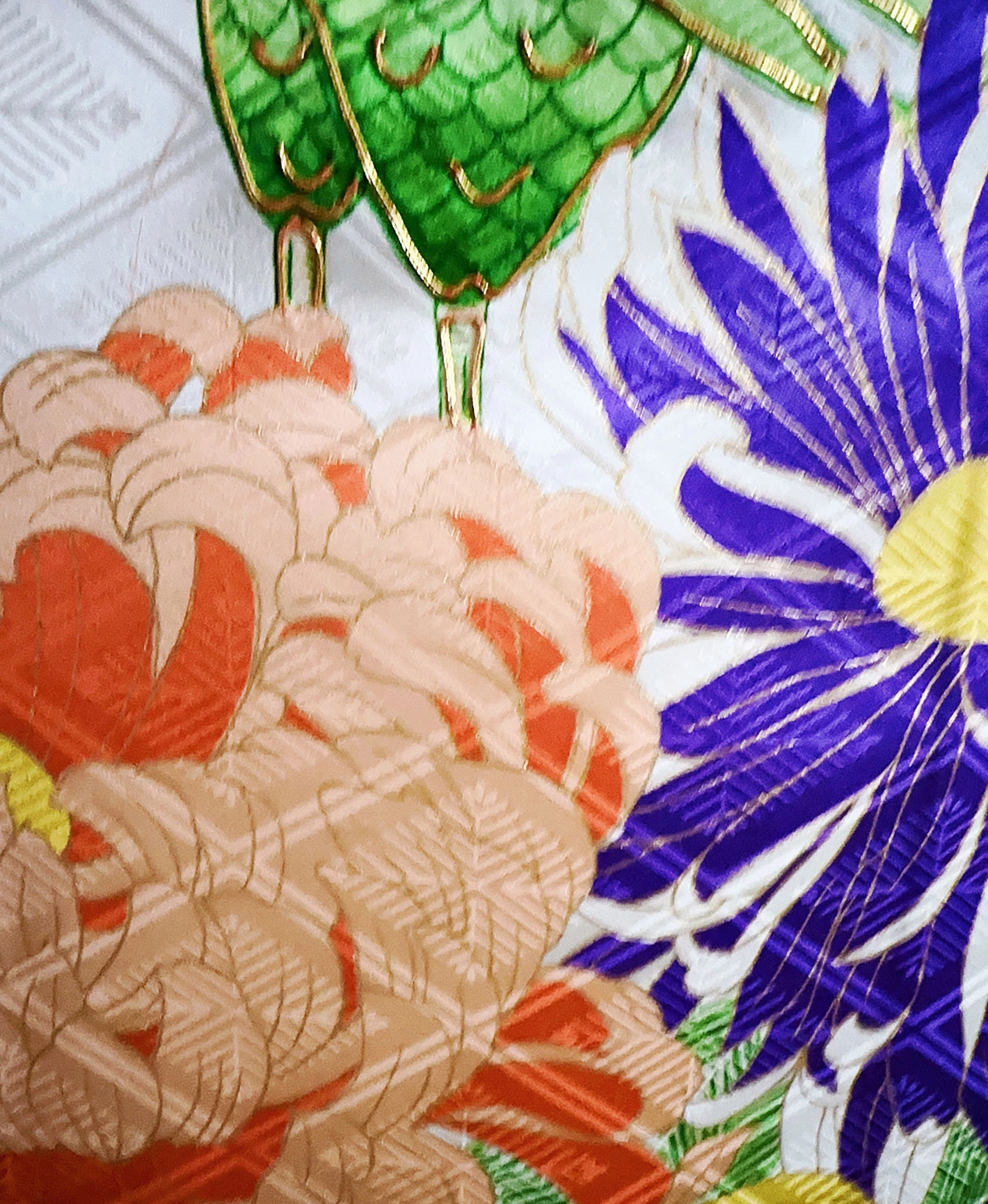 Green Peacock Peony Furisode - Image 7