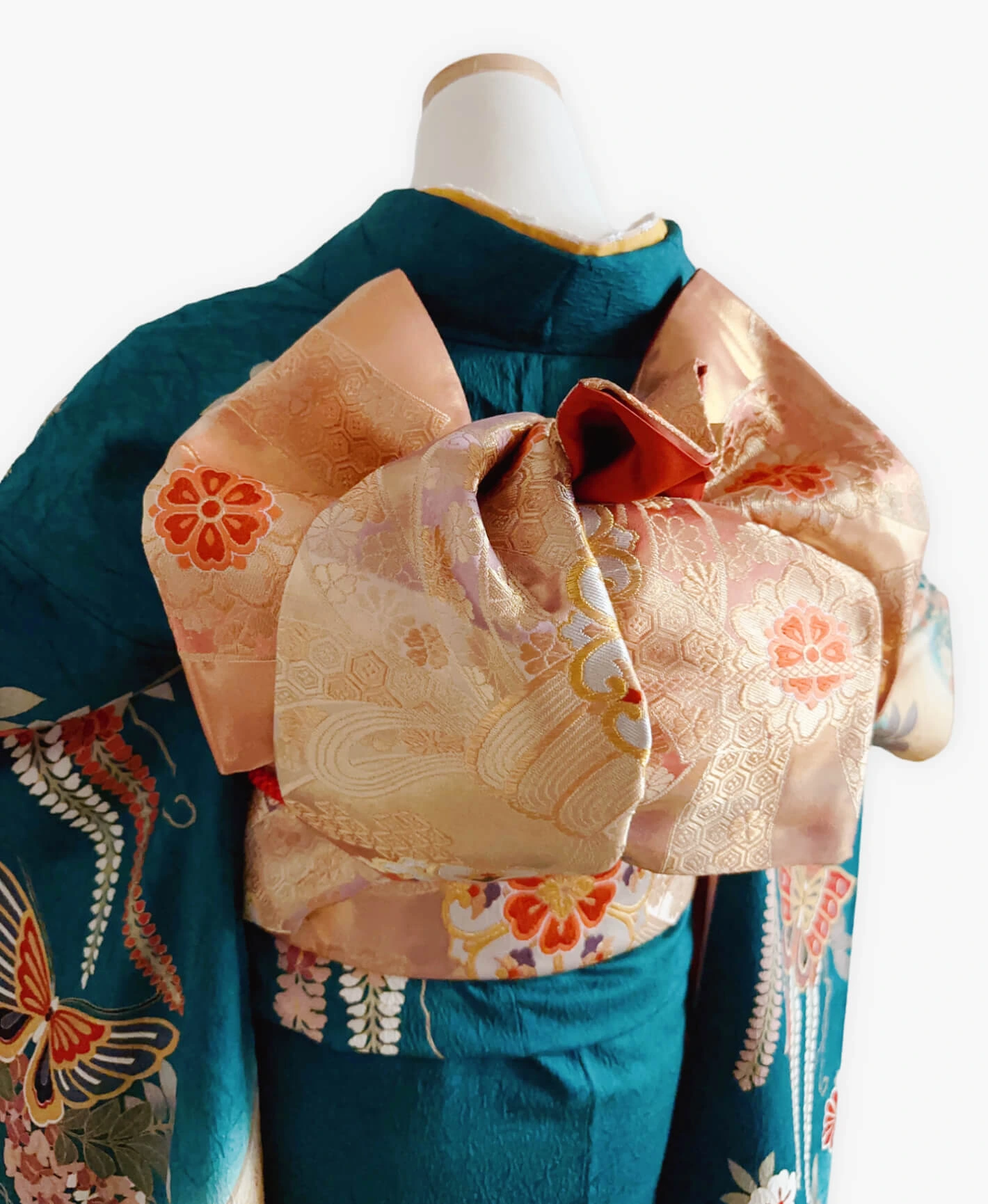 Dark Green Butterfly Furisode - Image 4