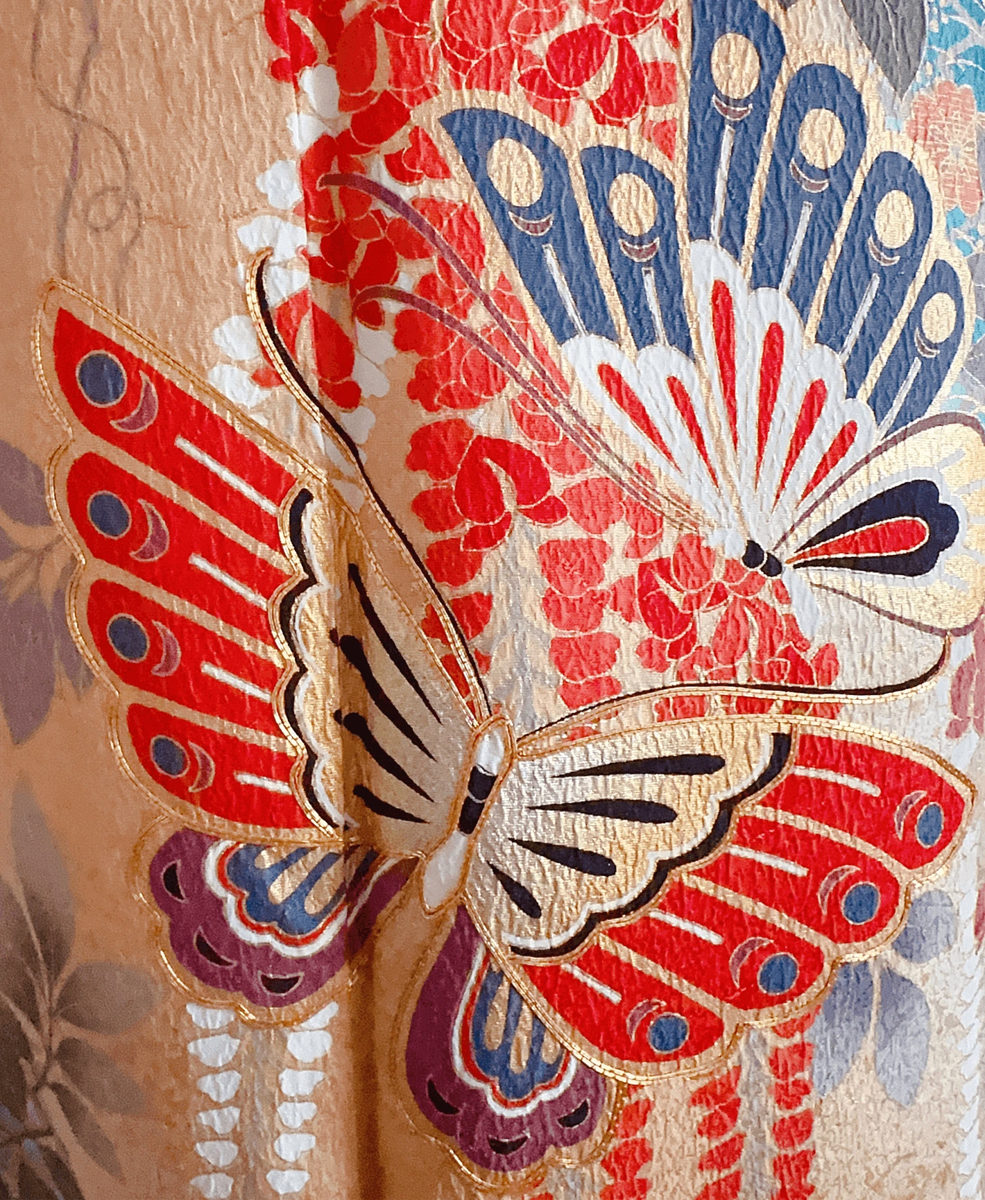 Dark Green Butterfly Furisode - Image 6