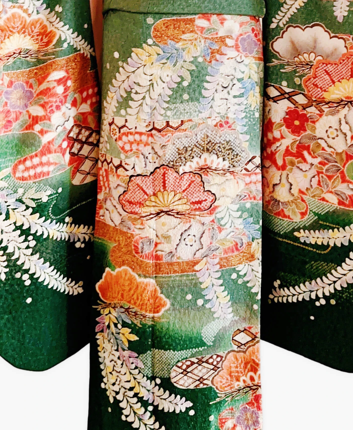 Green Wisteria Pine Furisode - Image 5