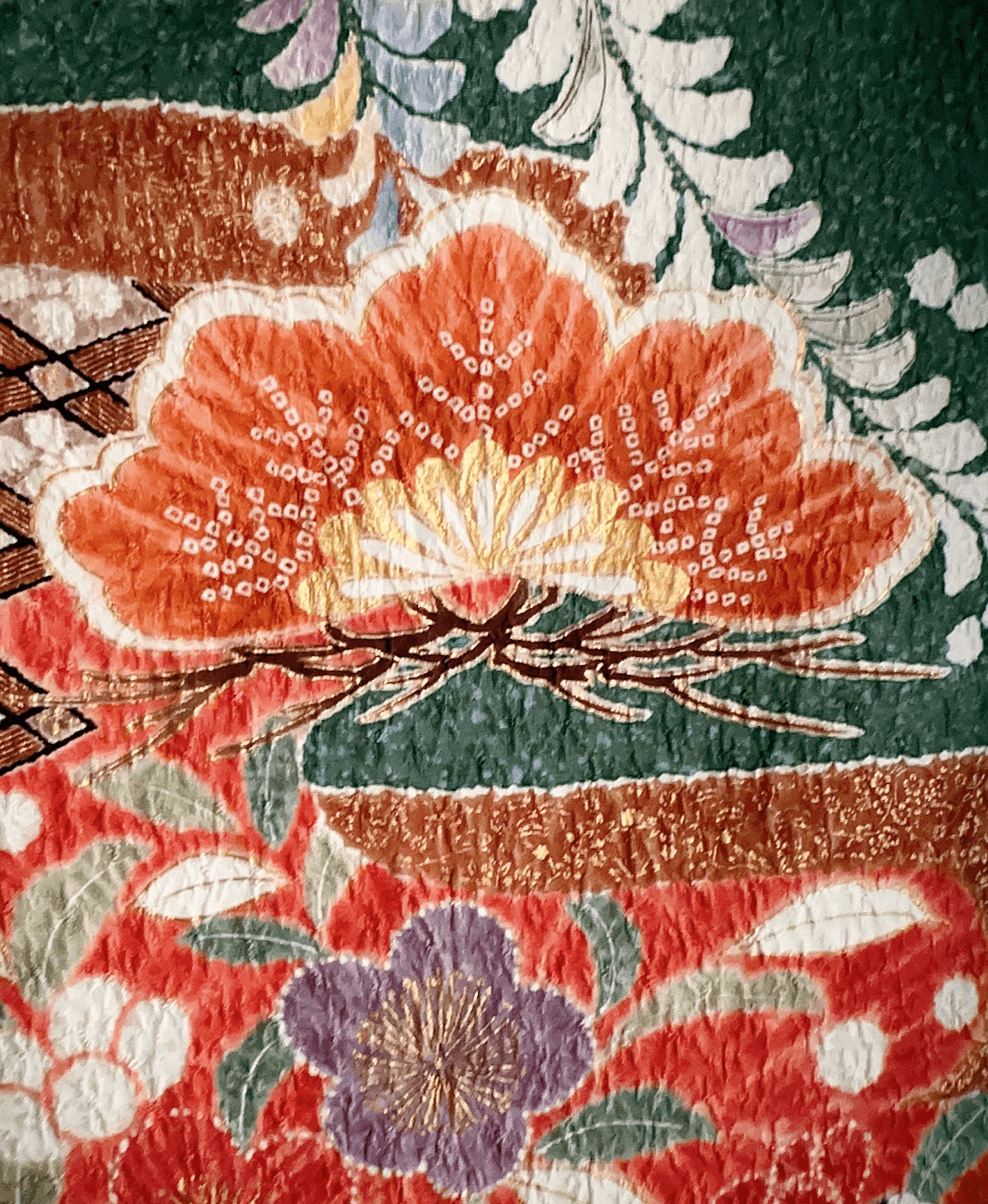 Green Wisteria Pine Furisode - Image 6