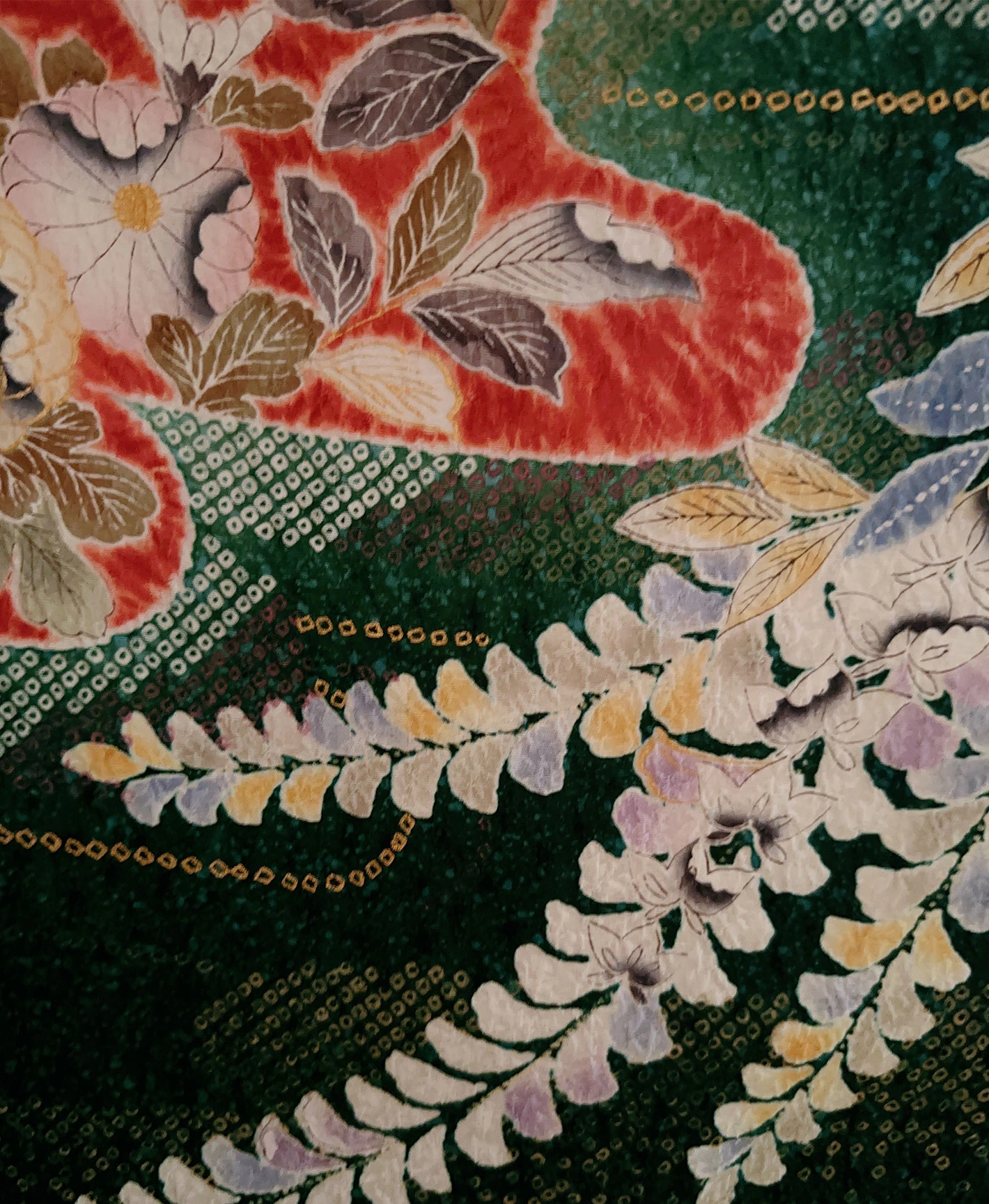 Green Wisteria Pine Furisode - Image 7