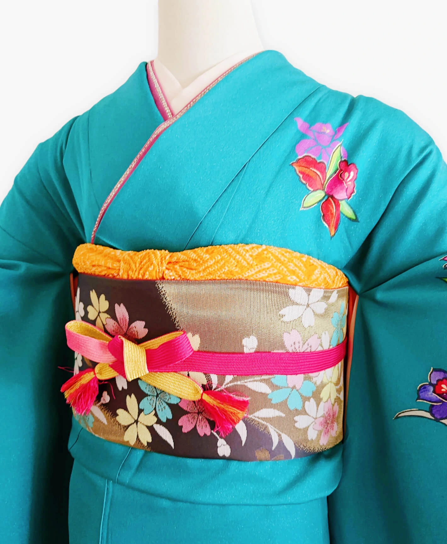 Blue Butterfly Floral Furisode - Image 3