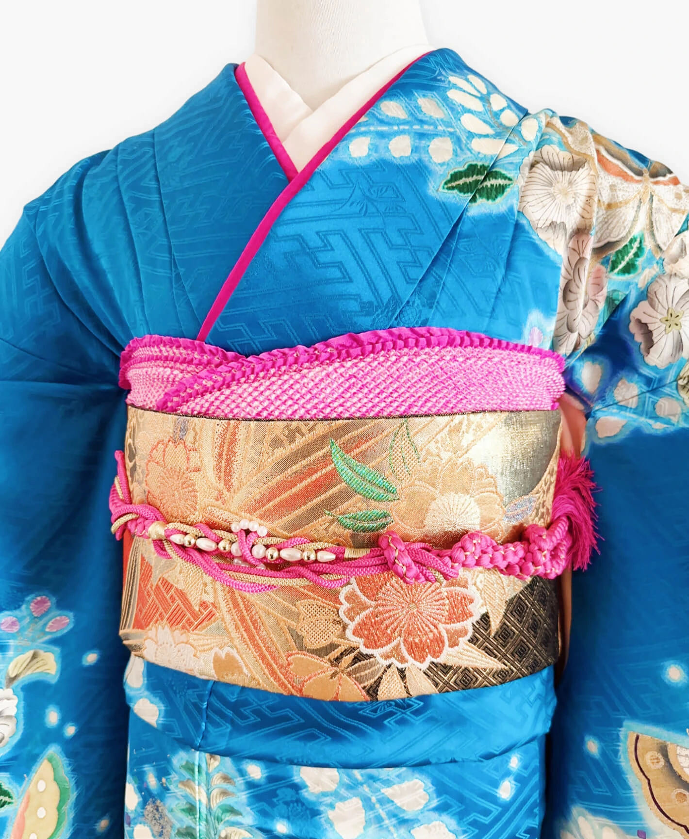 Blue Butterfly Flower Furisode - Image 3