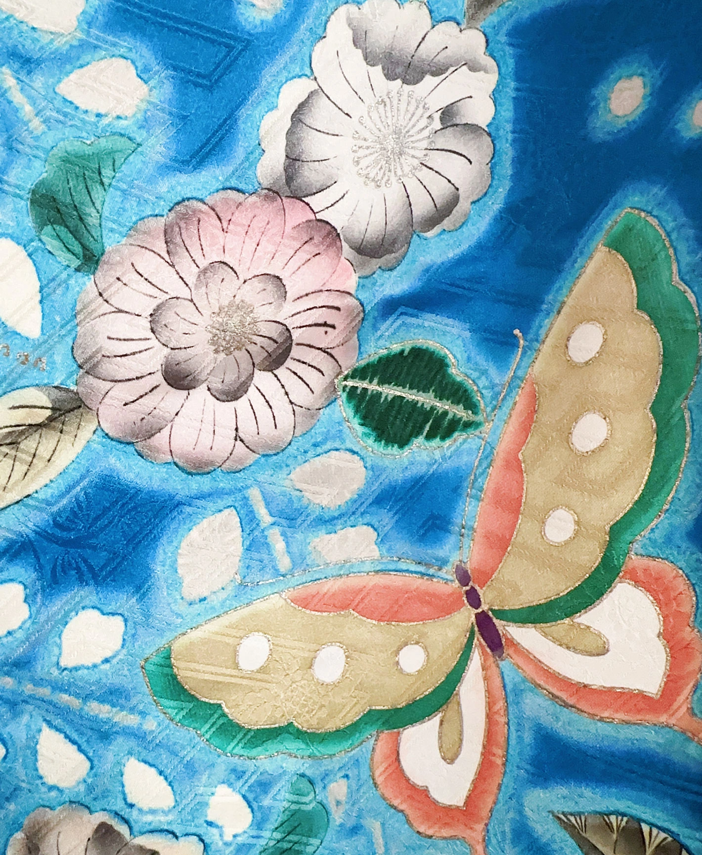Blue Butterfly Flower Furisode - Image 10