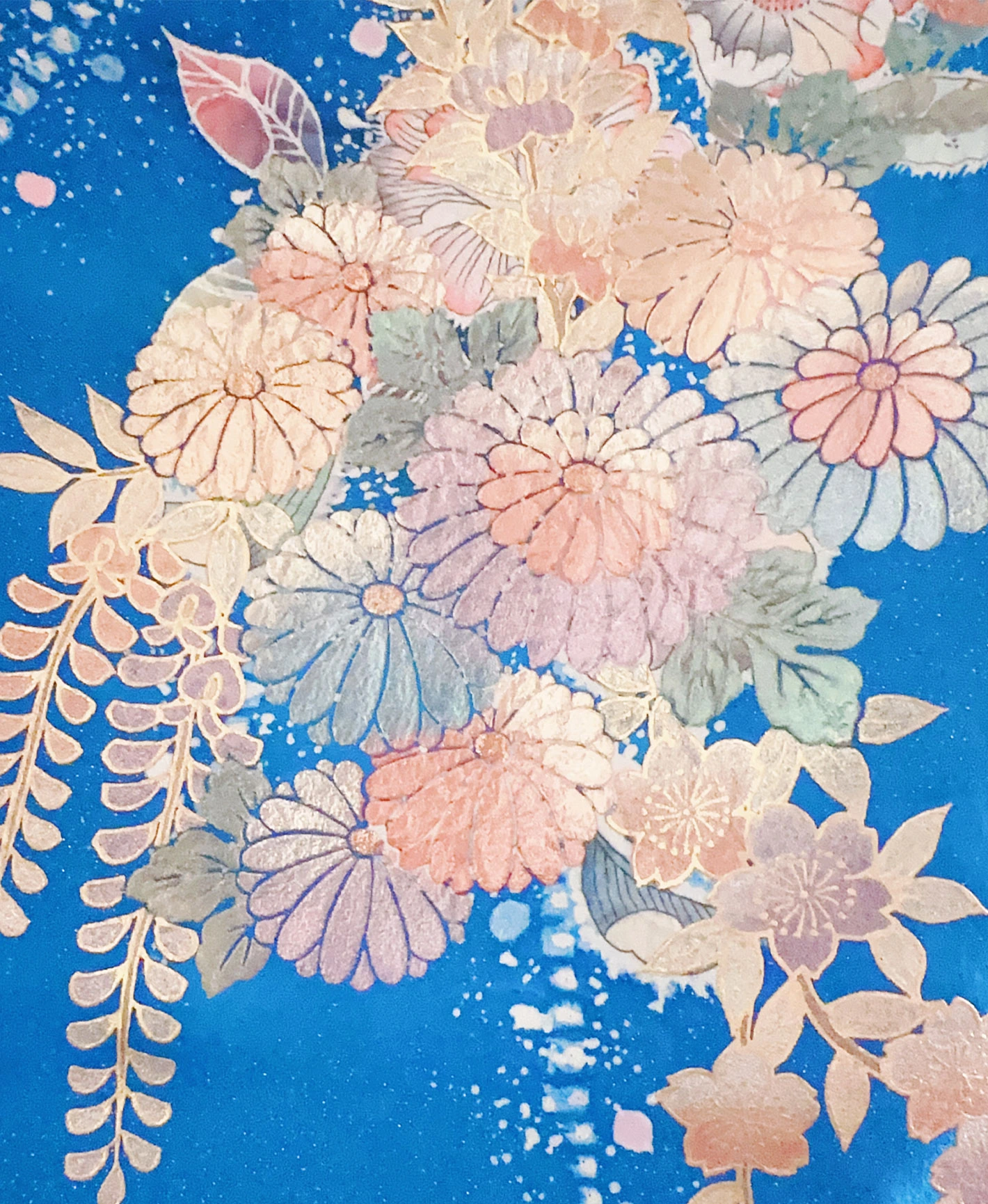 Indigo Tsujigahana Furisode - Image 9