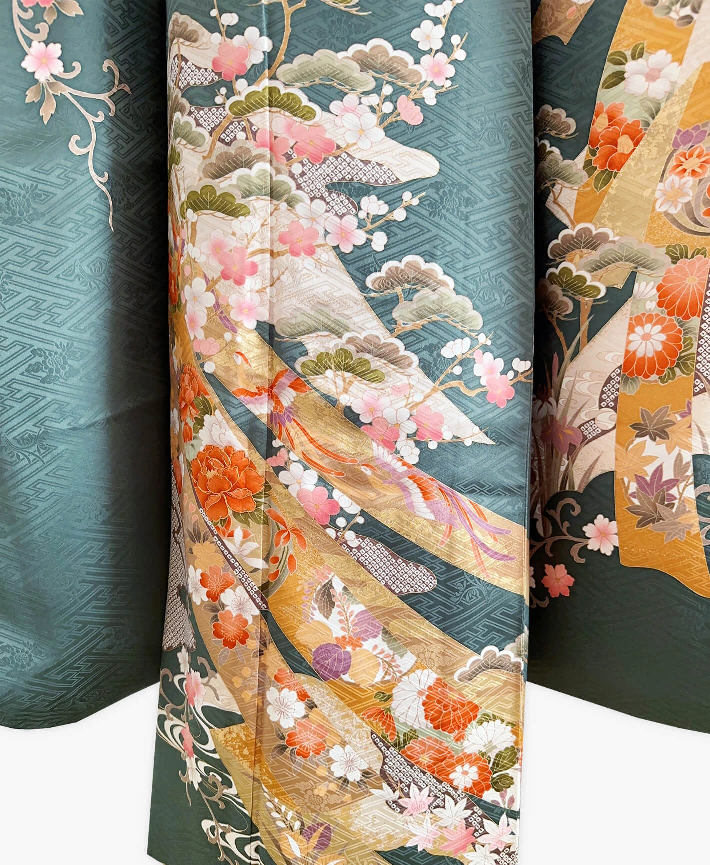 Teal Peony Furisode - Image 5