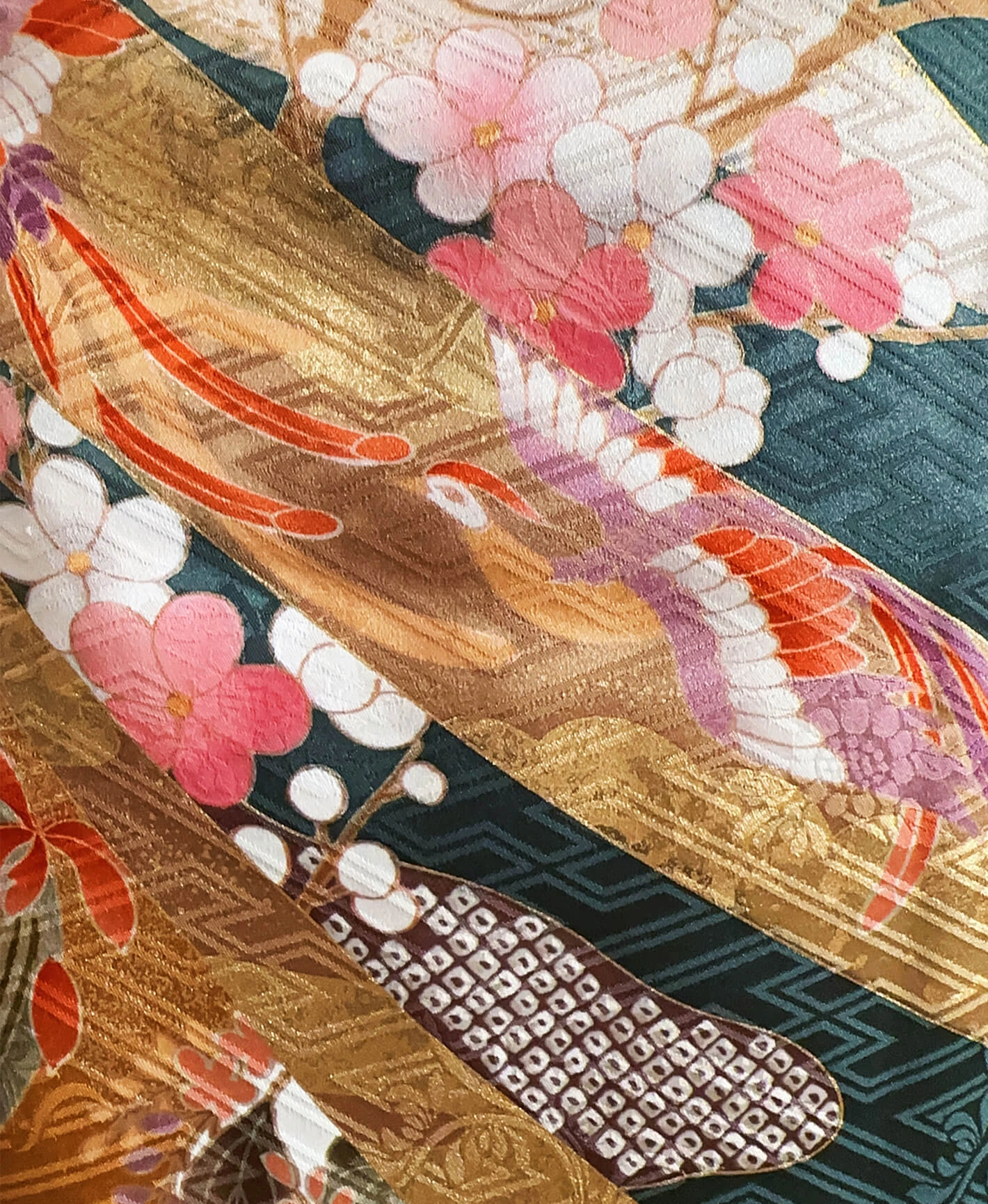 Teal Peony Furisode - Image 6