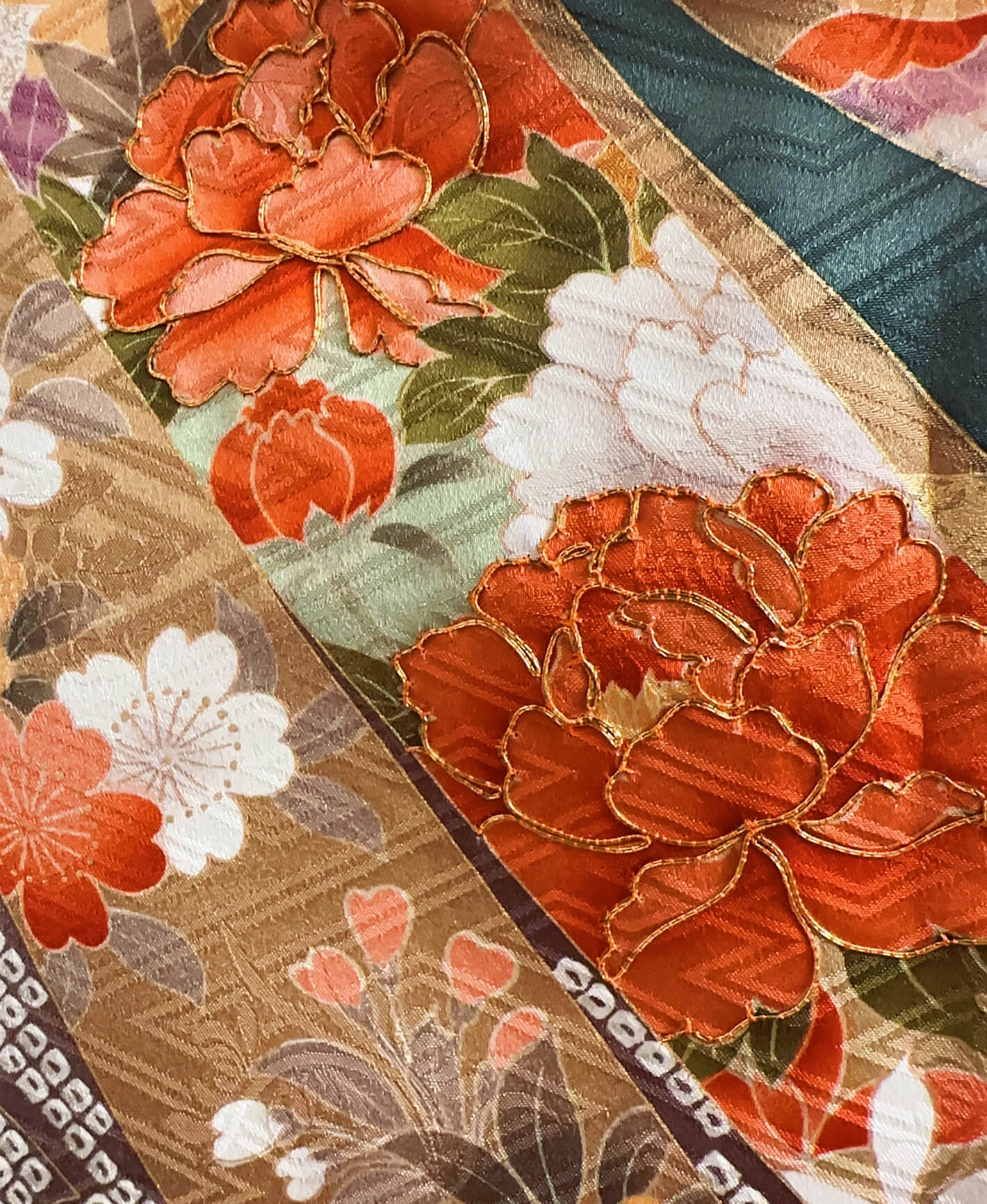 Teal Peony Furisode - Image 7