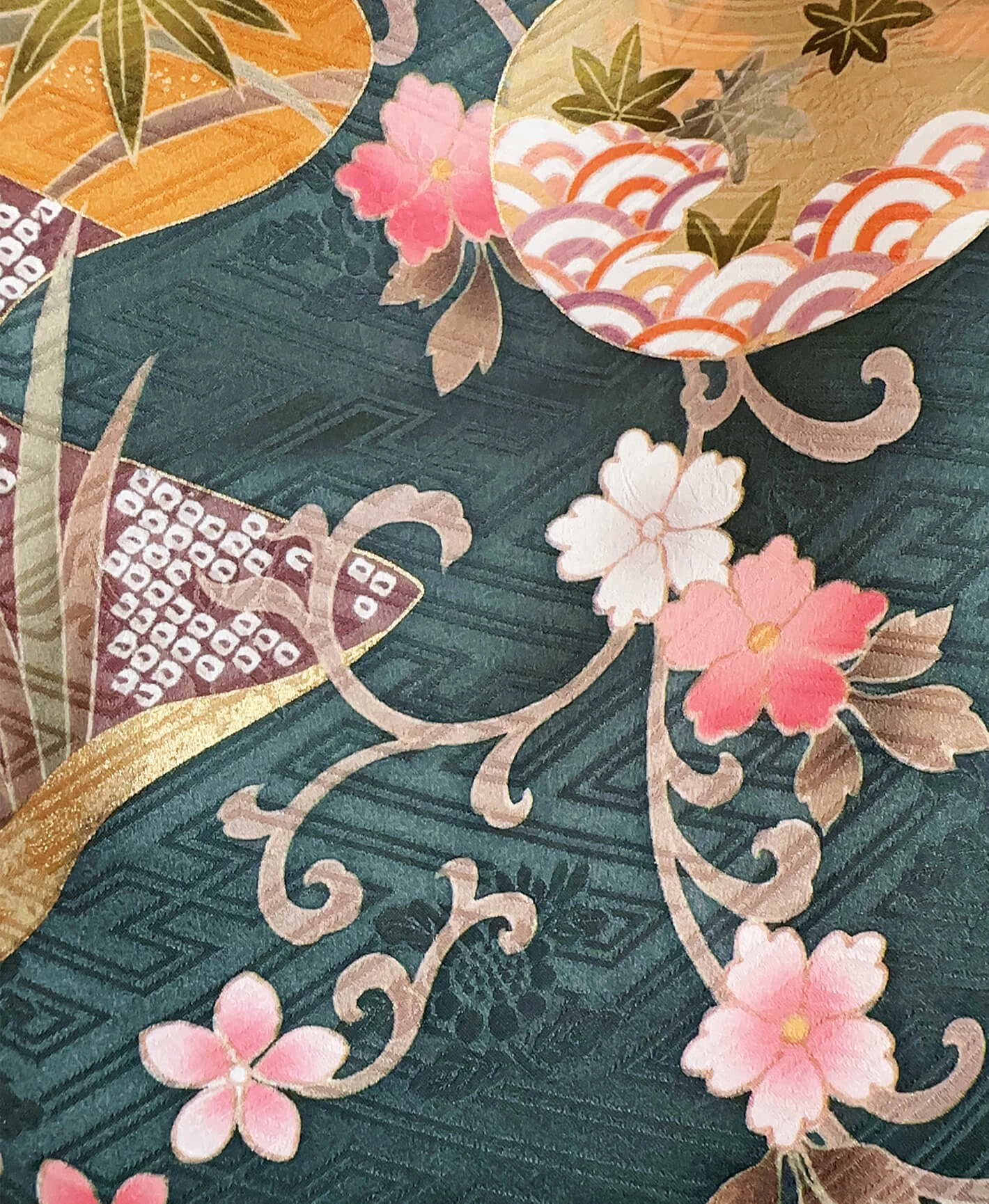 Teal Peony Furisode - Image 8