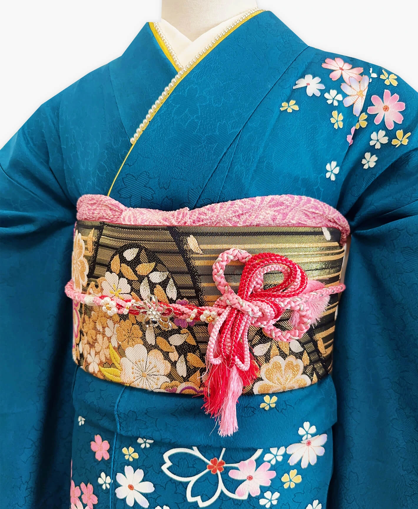 Light Blue Floral Furisode - Image 3