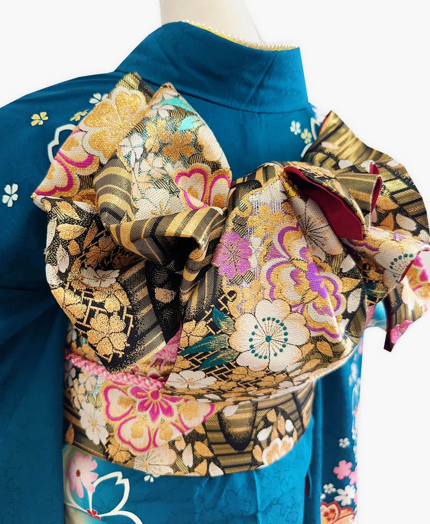 Light Blue Floral Furisode - Image 4