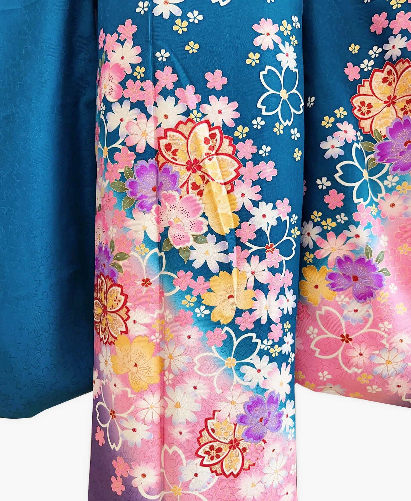 Light Blue Floral Furisode - Image 5