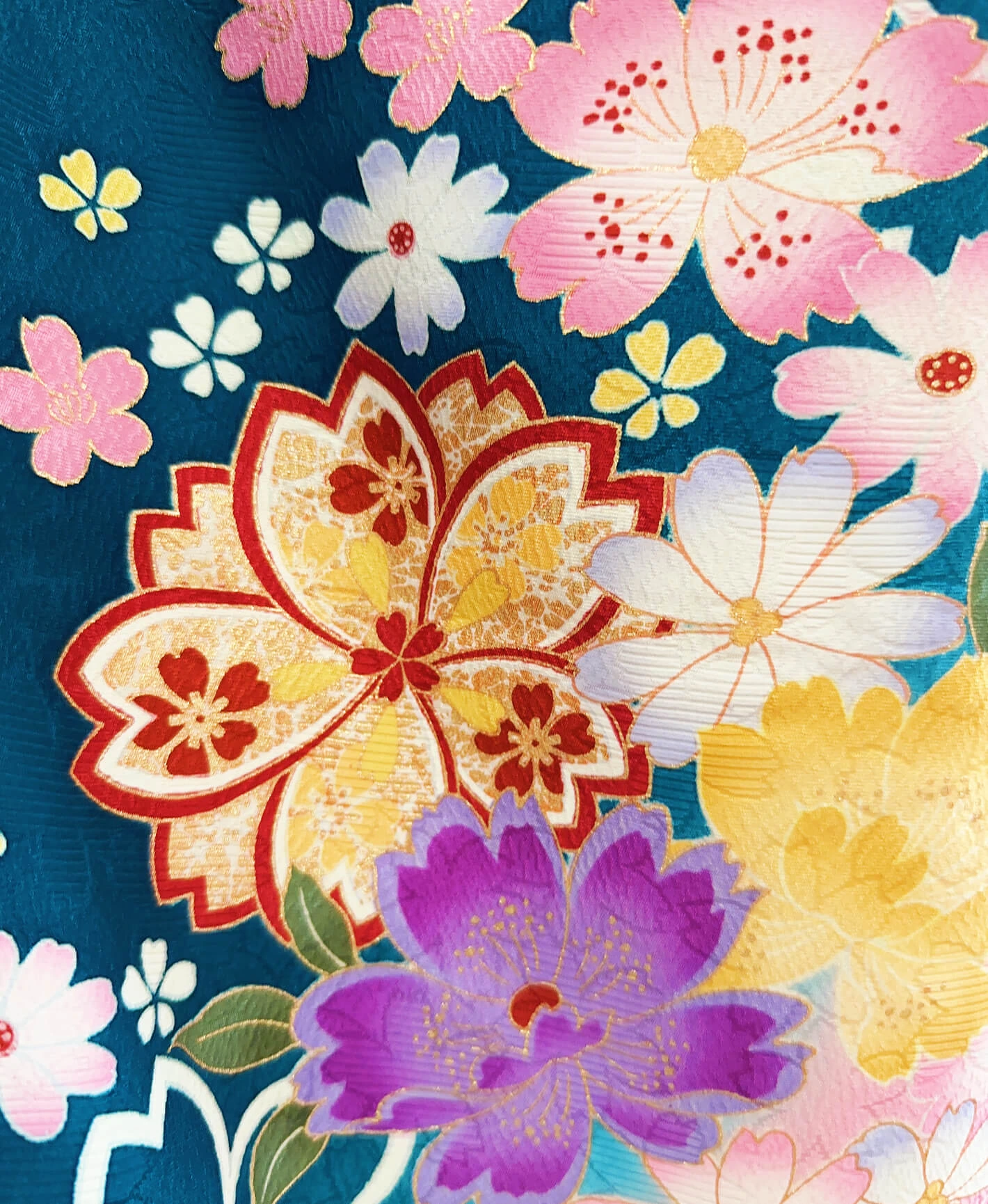 Light Blue Floral Furisode - Image 7