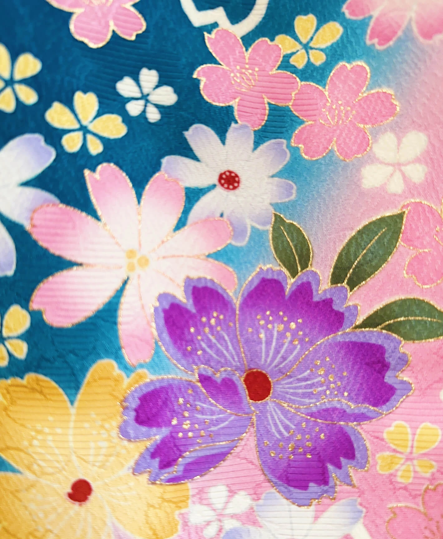 Light Blue Floral Furisode - Image 8