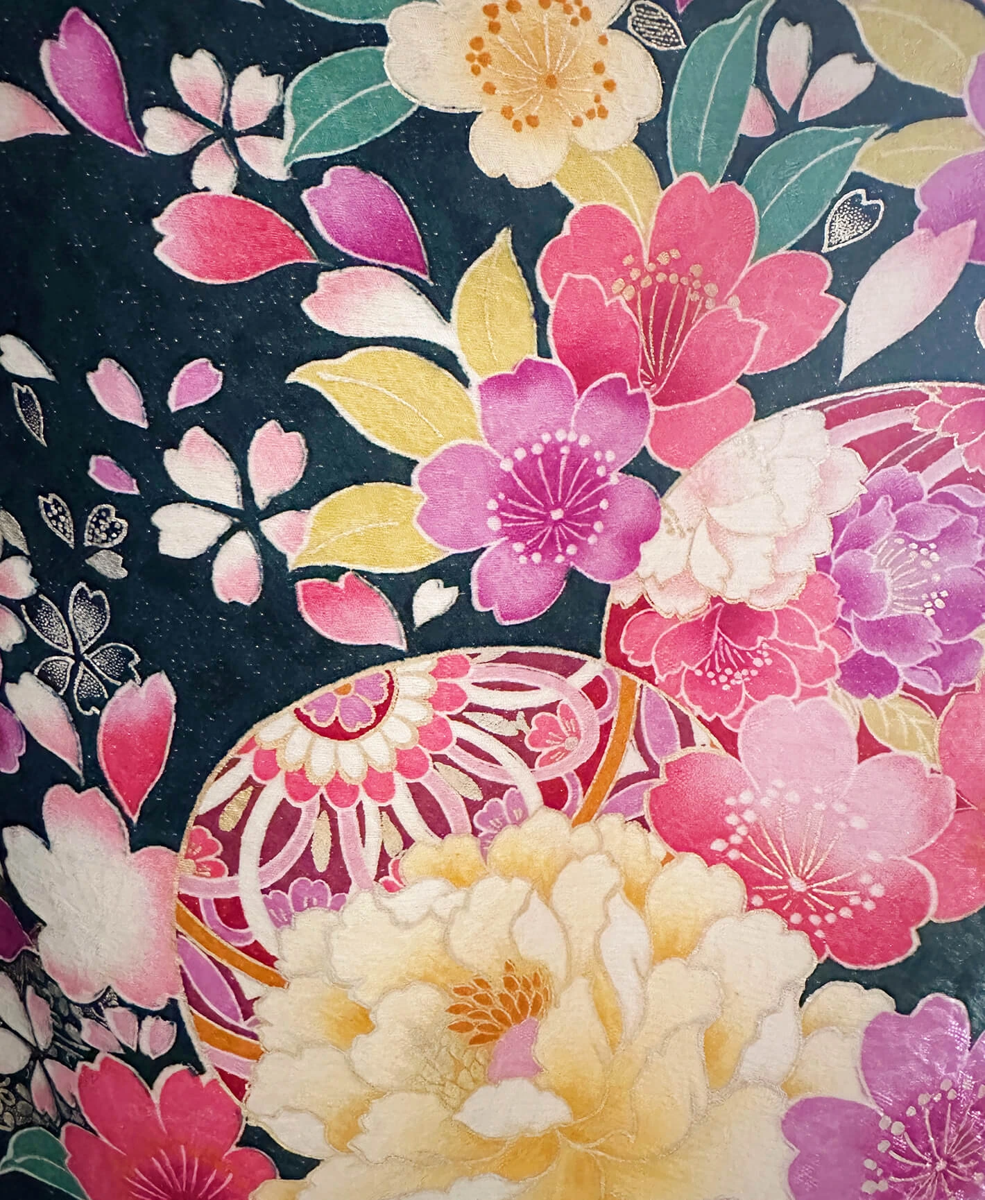 Blue Pink Floral Furisode - Image 7