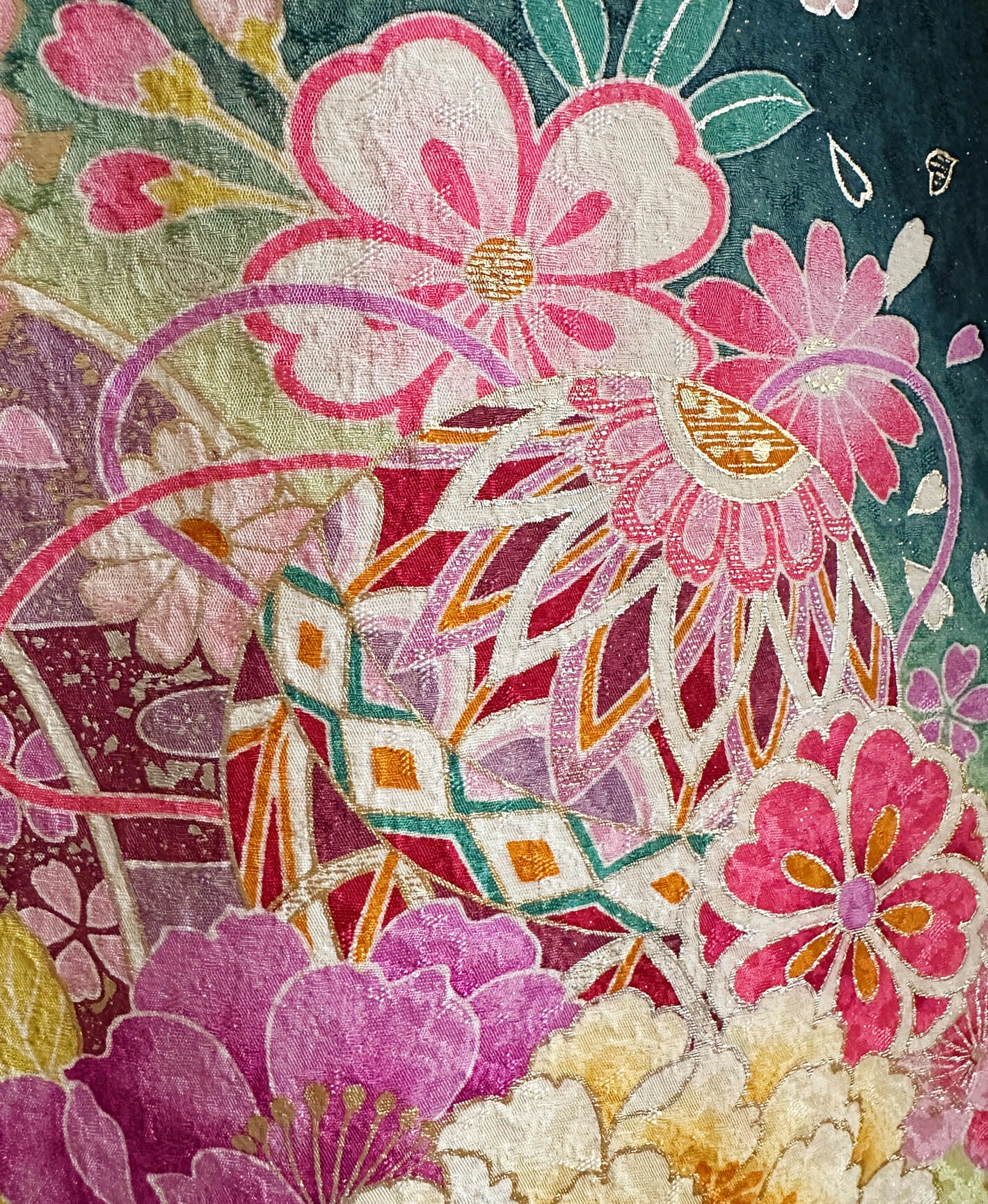 Blue Pink Floral Furisode - Image 9