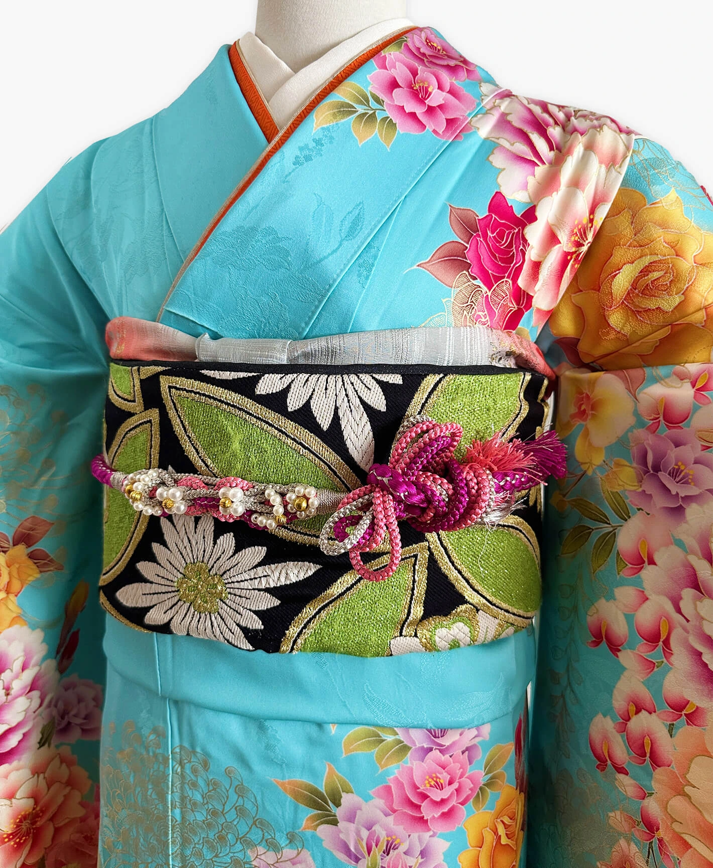 Sky Blue Floral Furisode - Image 3