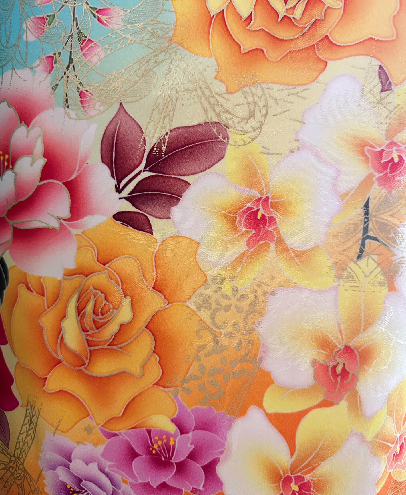 Sky Blue Floral Furisode - Image 8