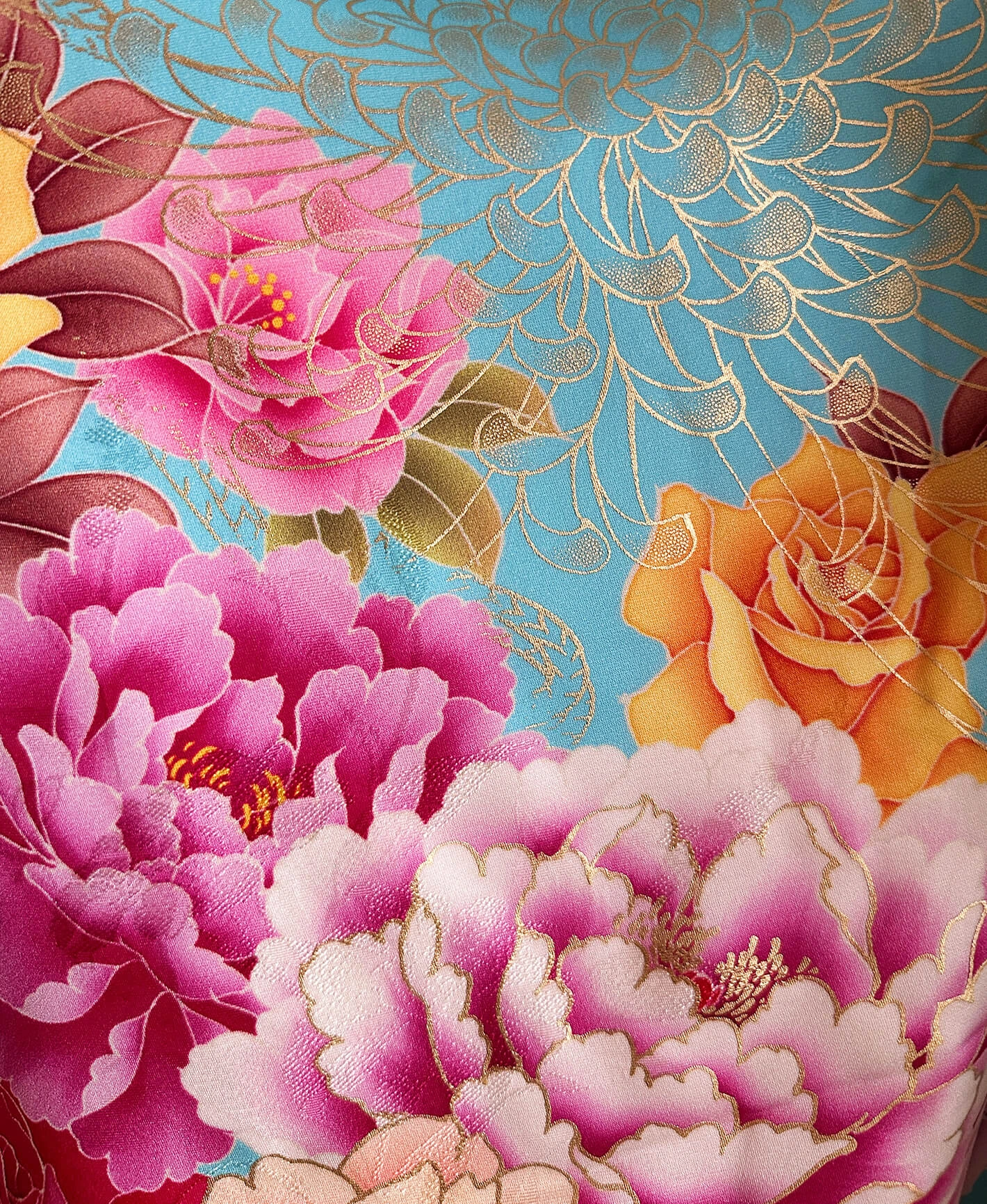 Sky Blue Floral Furisode - Image 9