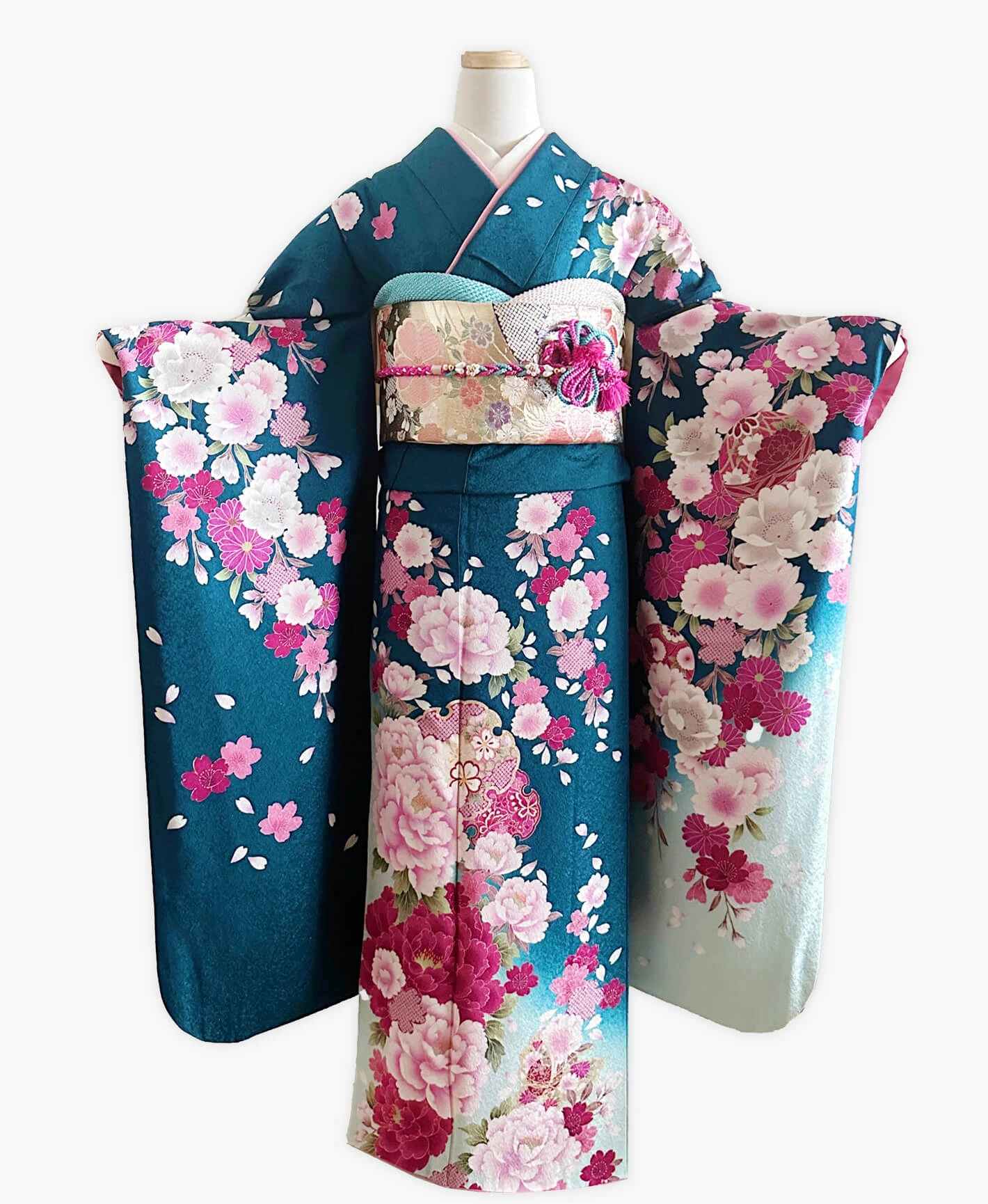 Teal Butterfly Furisode