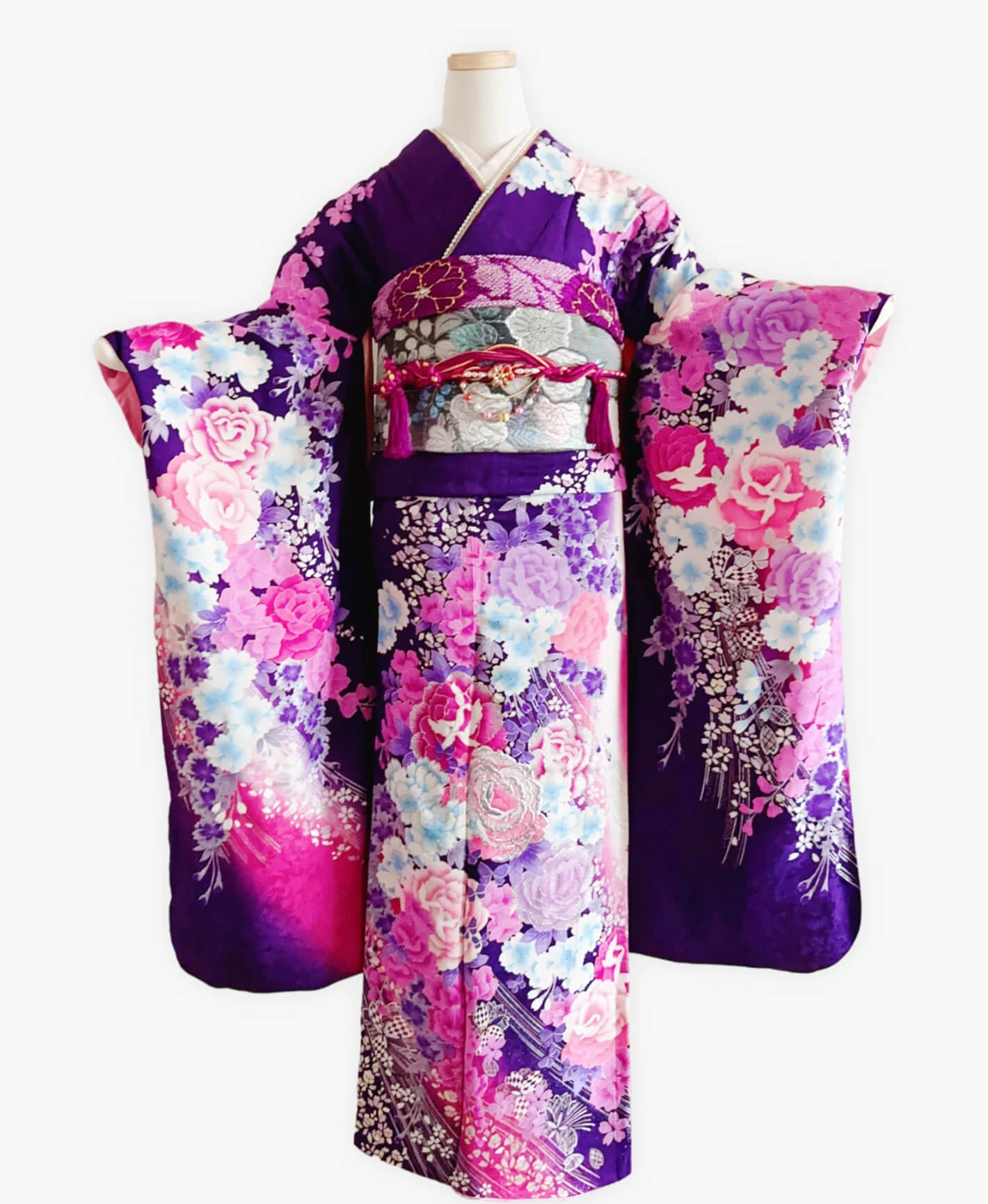 Grape Hundred Flowers Furisode