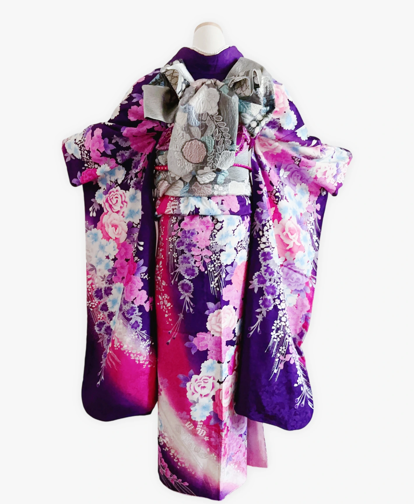 Grape Hundred Flowers Furisode