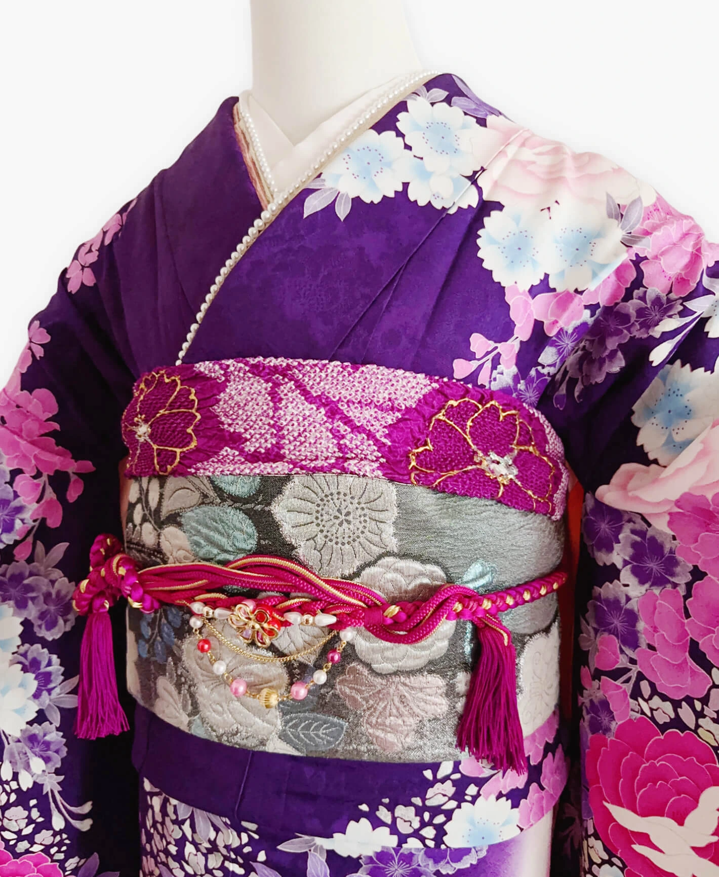Grape Hundred Flowers Furisode - Image 3