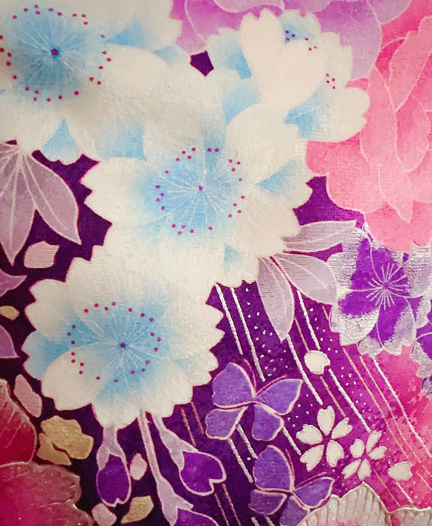 Grape Hundred Flowers Furisode - Image 7