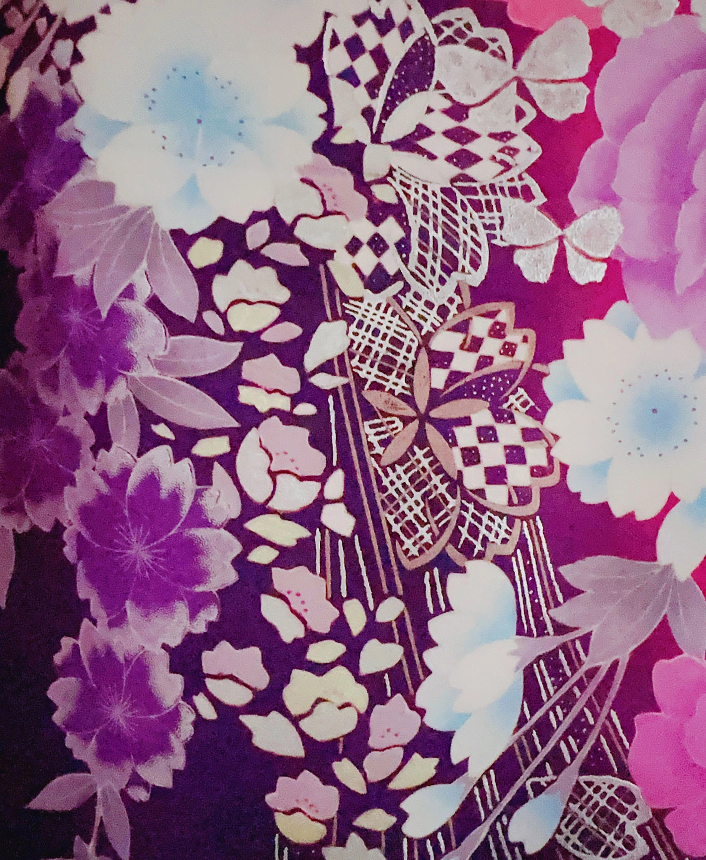 Grape Hundred Flowers Furisode - Image 8