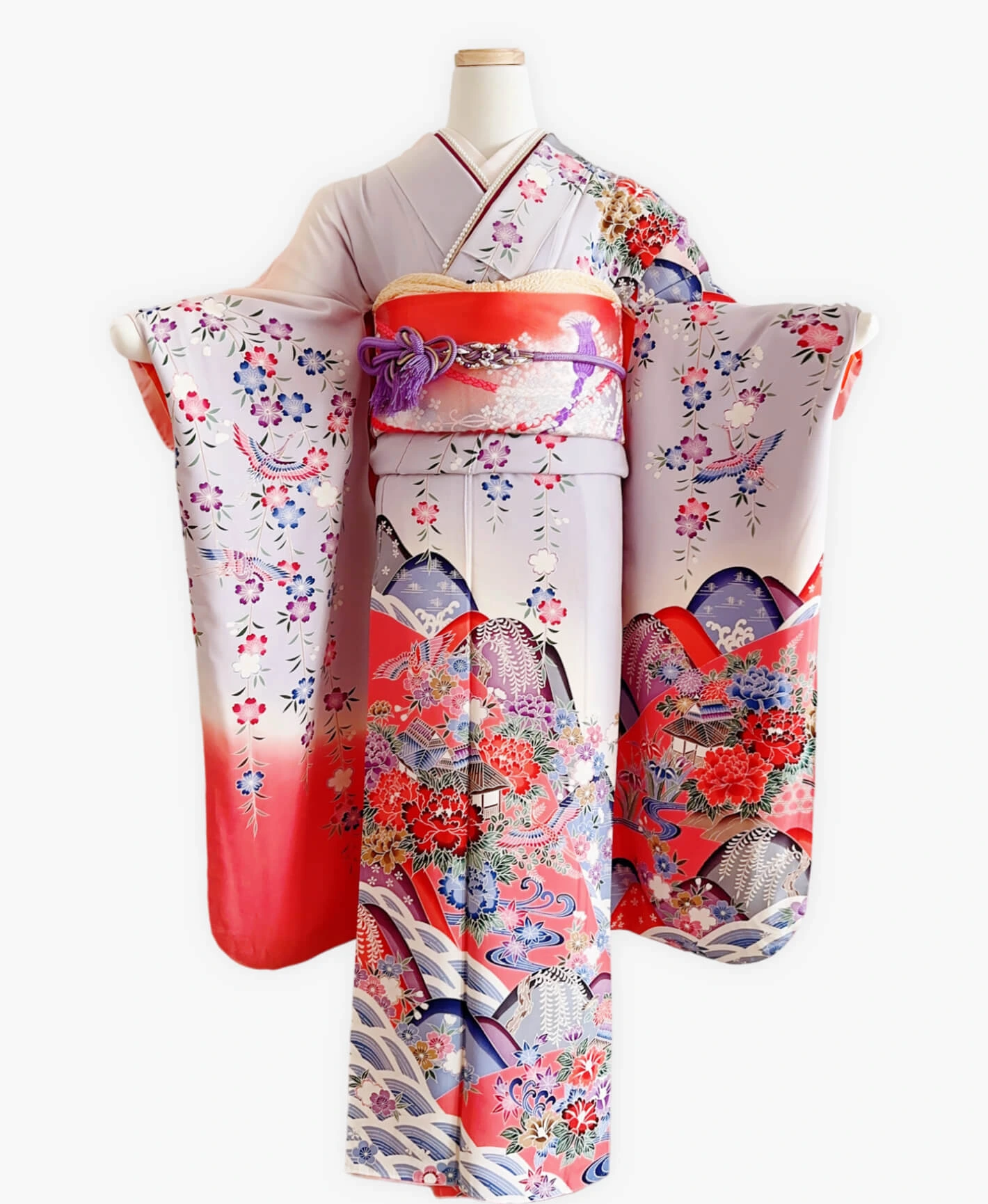 Amethyst Bird Sakura Furisode