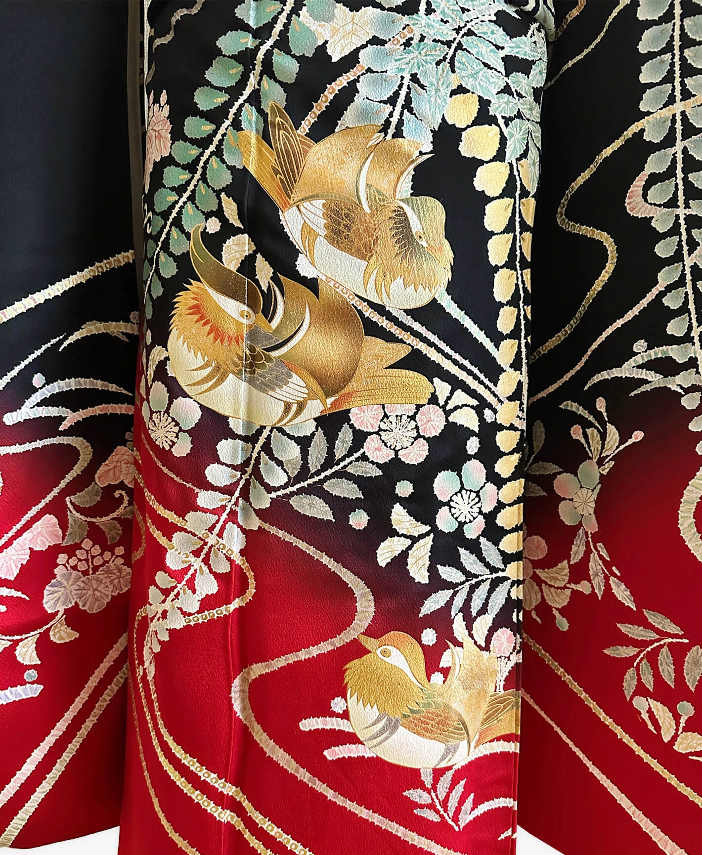 Black & Red Mandarin Duck Furisode - Image 5