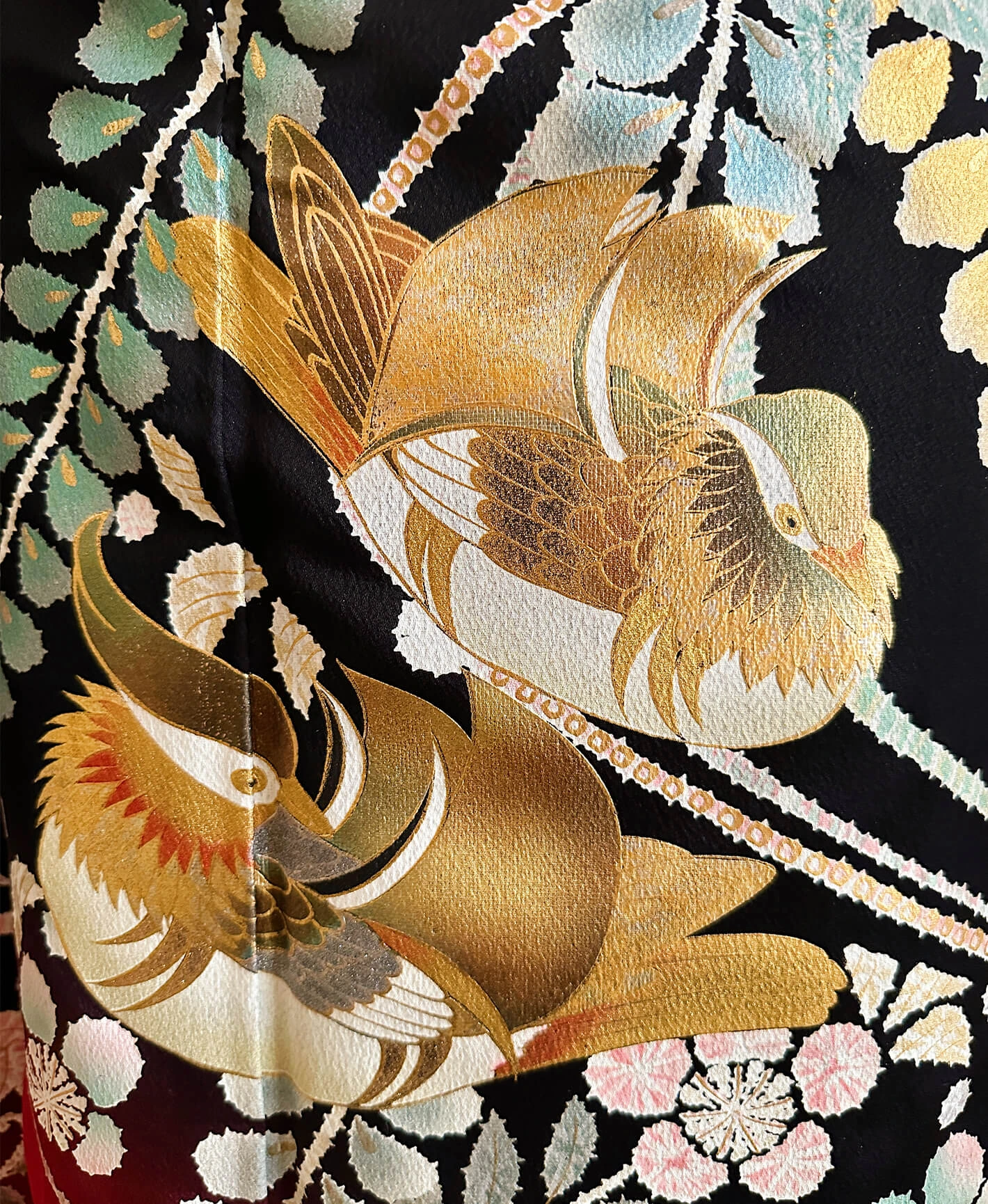 Black & Red Mandarin Duck Furisode - Image 6